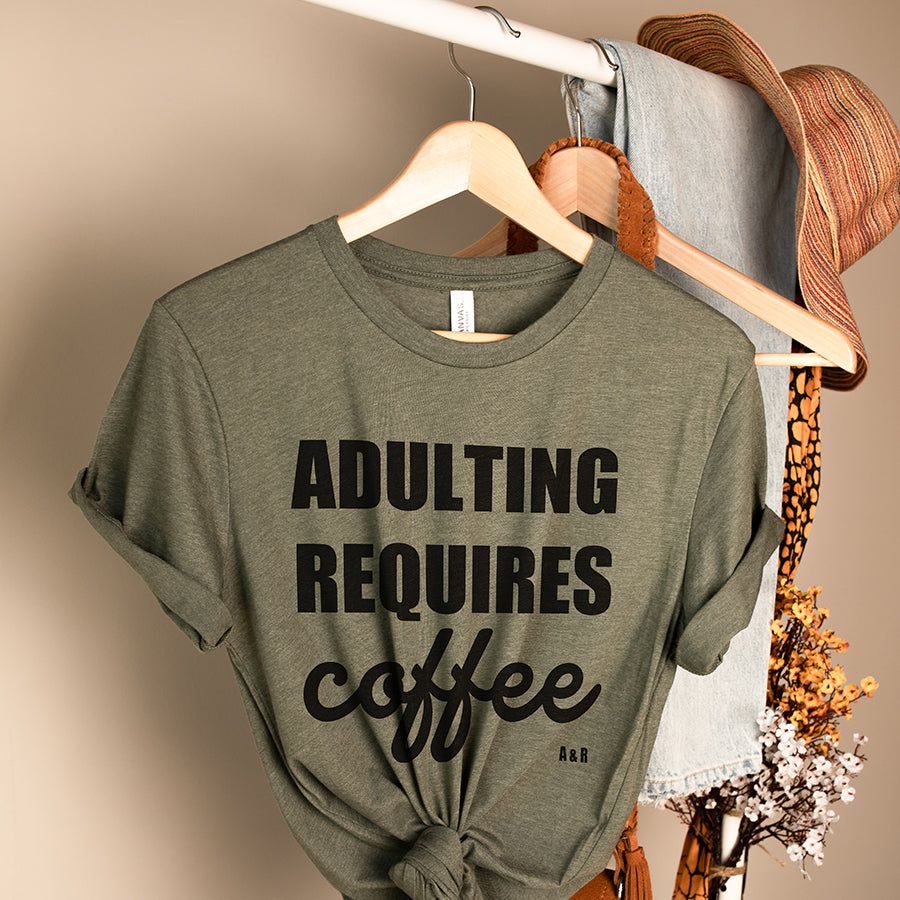 Adulting Requires Coffee Graphic Tee (Wholesale) sold by Ally and Rae product image thumbnail 3