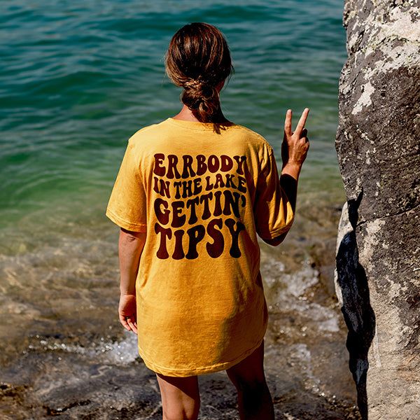 Errbody In The Lake Gettin' Tipsy Lightweight Tee sold by Ally and Rae product image thumbnail 3
