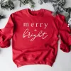 Merry + Bright Christmas Crewneck Sweatshirt sold by Alley and Rae