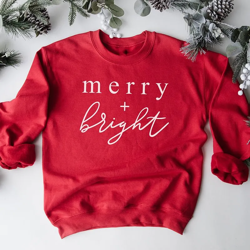 Merry + Bright Christmas Crewneck Sweatshirt sold by Alley and Rae product image thumbnail 2
