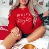 Merry + Bright Christmas Crewneck Sweatshirt sold by Alley and Rae