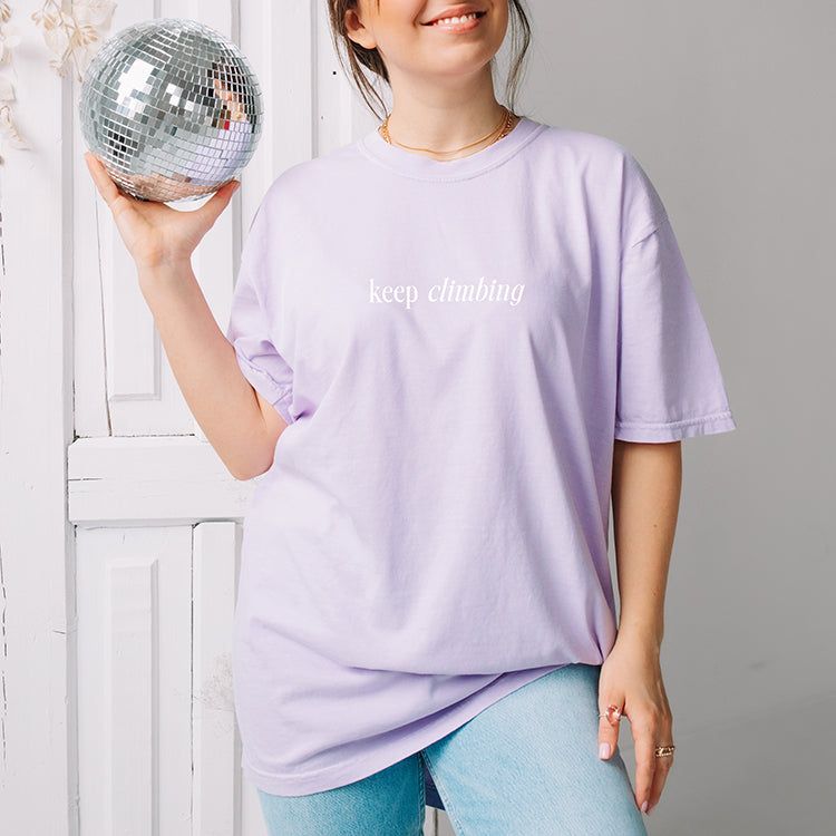 Keep Climbing The View Will Be Amazing Heavyweight Tee Pre-Order sold by Ally and Rae product image thumbnail 4