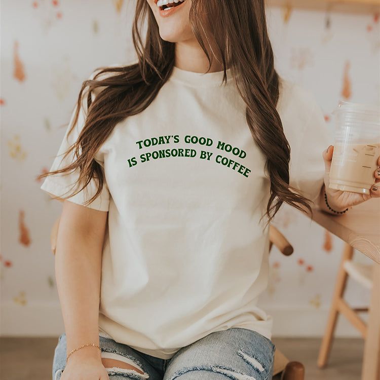 Today's Good Mood Is Sponsored By Coffee Graphic Tee (Wholesale) sold by Ally and Rae product image thumbnail 5
