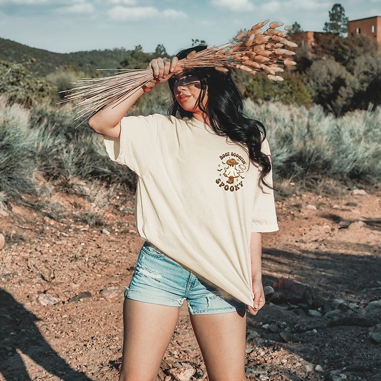 Boot Scootin' Spooky Embroidered Heavyweight Tee - Final Sale sold by Ally and Rae