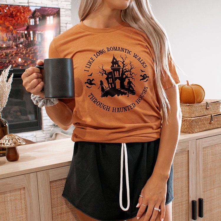 Long Romantic Walks Through Haunted Houses Lightweight Tee (Wholesale) sold by Ally and Rae