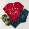 Merry + Bright Lightweight Christmas Tee sold by Alley and Rae