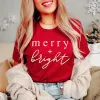 Merry + Bright Lightweight Christmas Tee sold by Alley and Rae