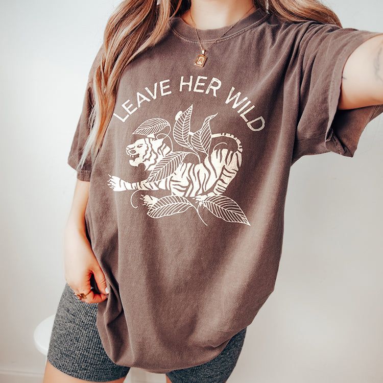 Leave Her Wild Heavyweight Tee Pre-Order sold by Ally and Rae