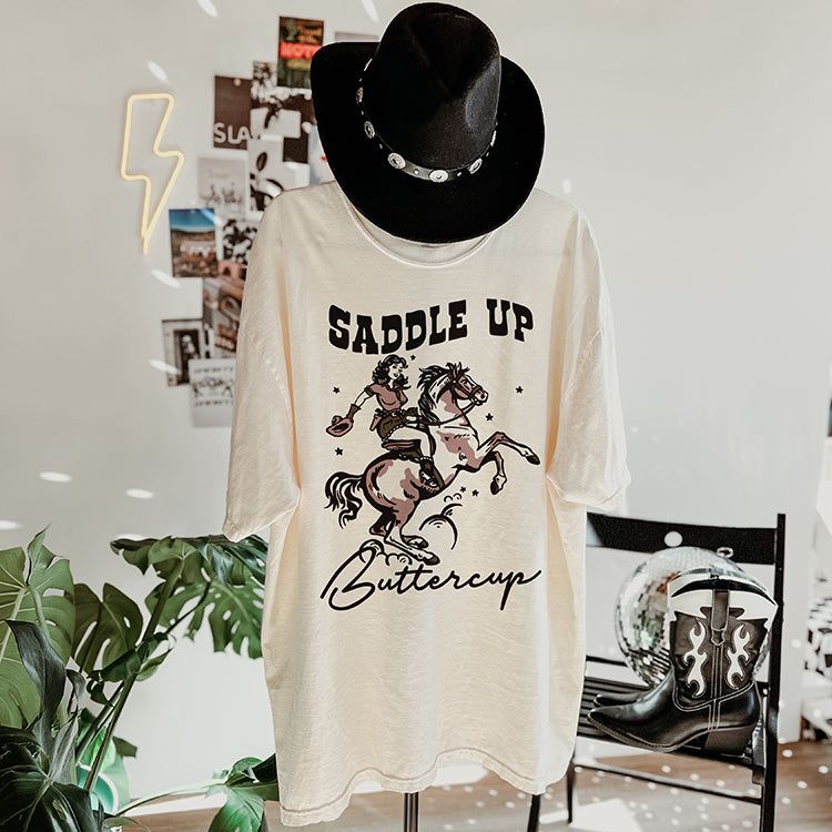 Saddle Up Buttercup Western Graphic Tee (Wholesale) sold by Ally and Rae product image thumbnail 4
