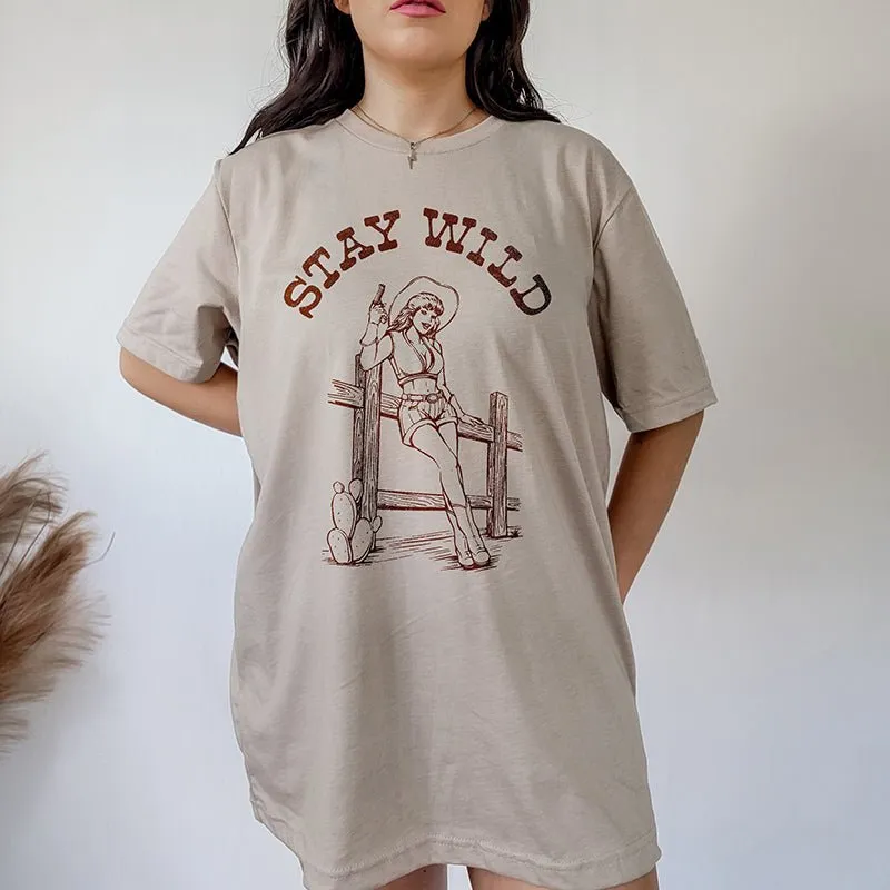 Stay Wild Lightweight Cowgirl Tee sold by Alley and Rae product image thumbnail 2