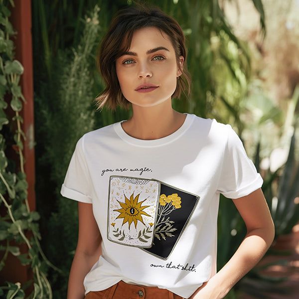 You Are Magic, Own That Shit Tarot Card Graphic Tee (Wholesale) sold by Ally and Rae product image thumbnail 3