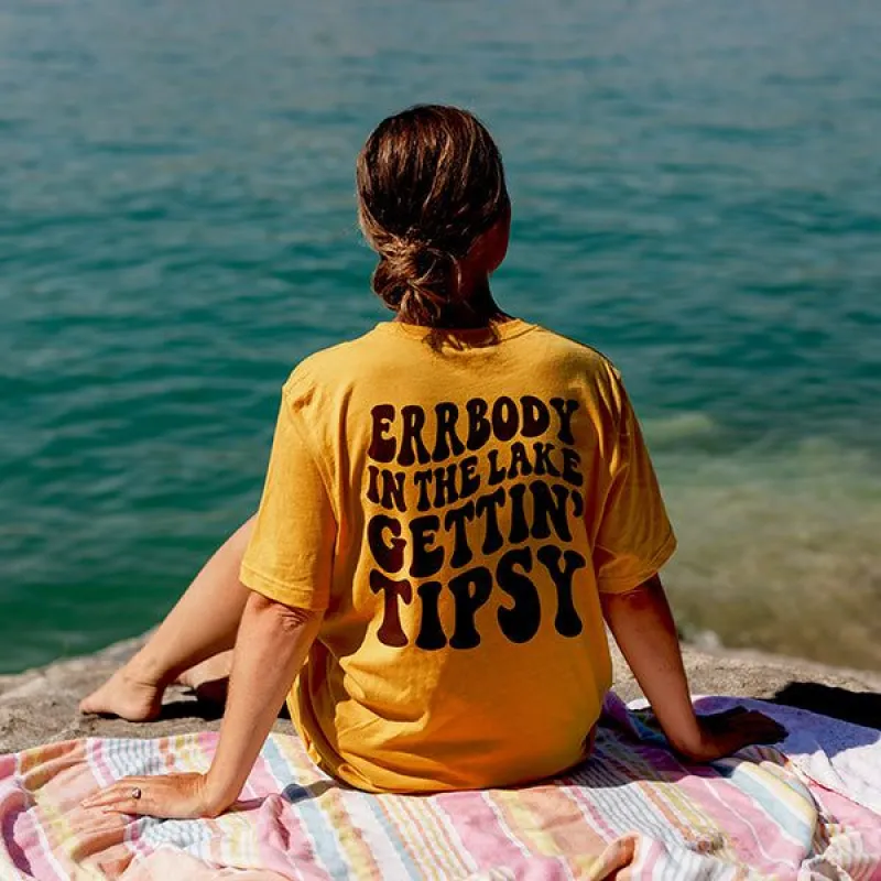 Errbody In The Lake Gettin' Tipsy Lightweight Tee (Wholesale) sold by Ally and Rae