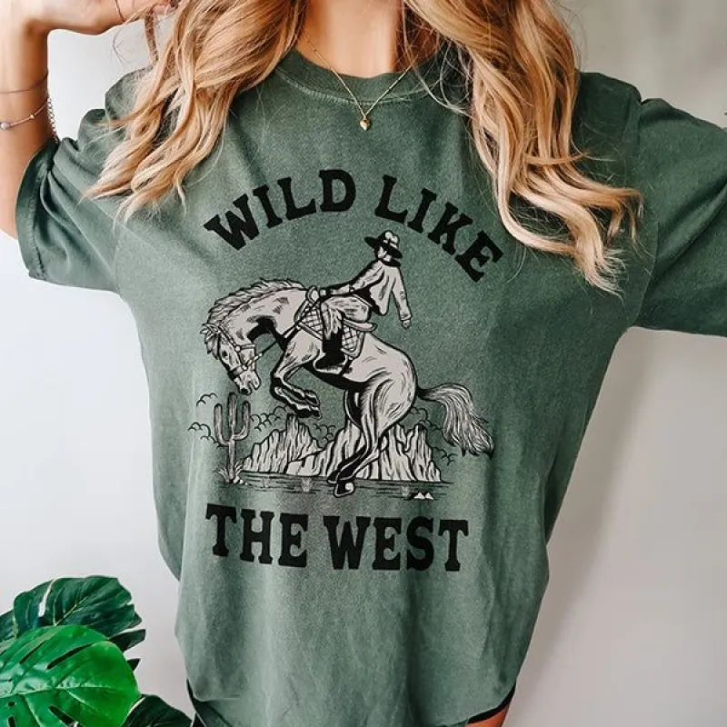 Wild Like The West Western Graphic Tee (Wholesale) sold by Ally and Rae