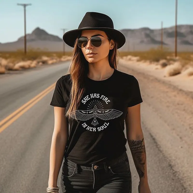 She Has Fire In Her Soul Graphic Tee (Wholesale) sold by Ally and Rae