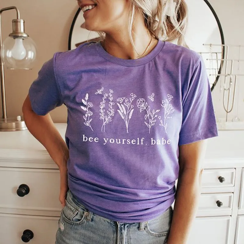 Bee Yourself, Babe Lightweight Graphic Tee (Wholesale) sold by Ally and Rae
