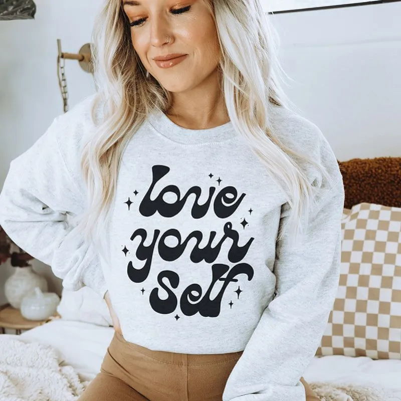 Love Yourself Retro Crewneck Sweatshirt (Wholesale) sold by Ally and Rae
