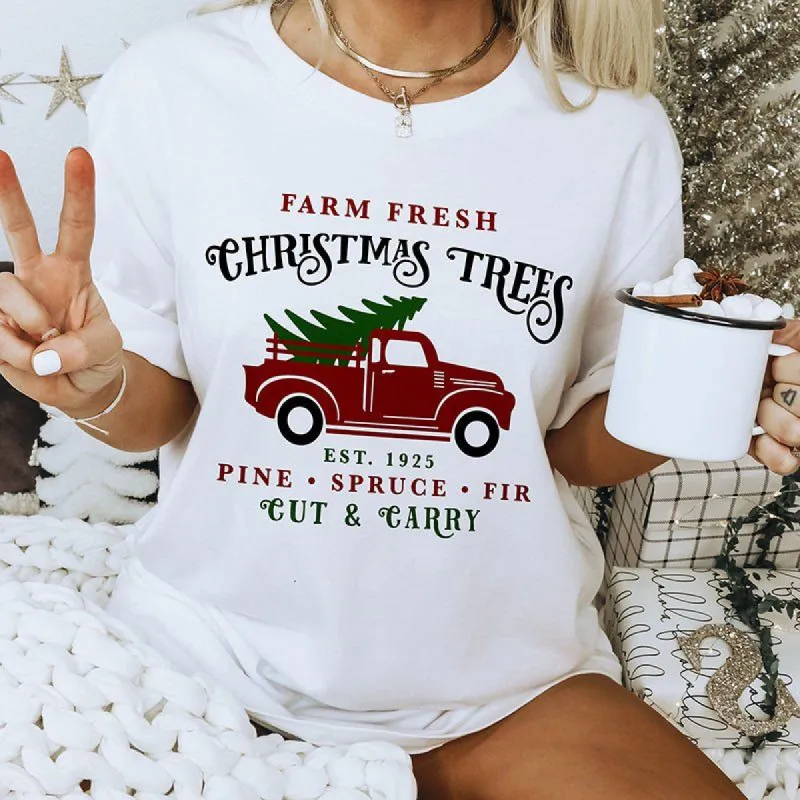 Farm Fresh Christmas Trees Lightweight Tee sold by Ally and Rae