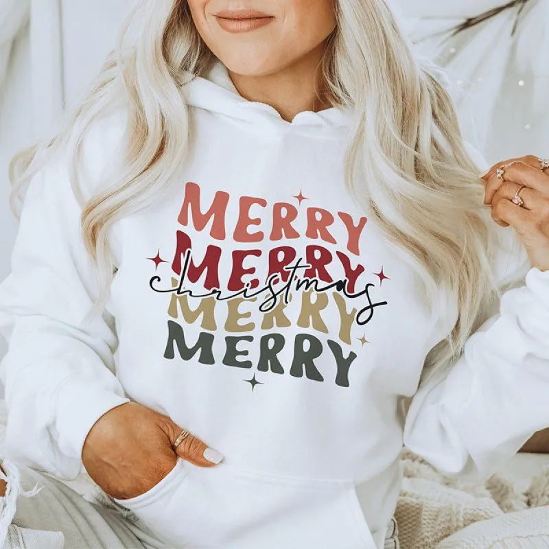 Merry Merry Christmas Retro Hoodie sold by Ally and Rae