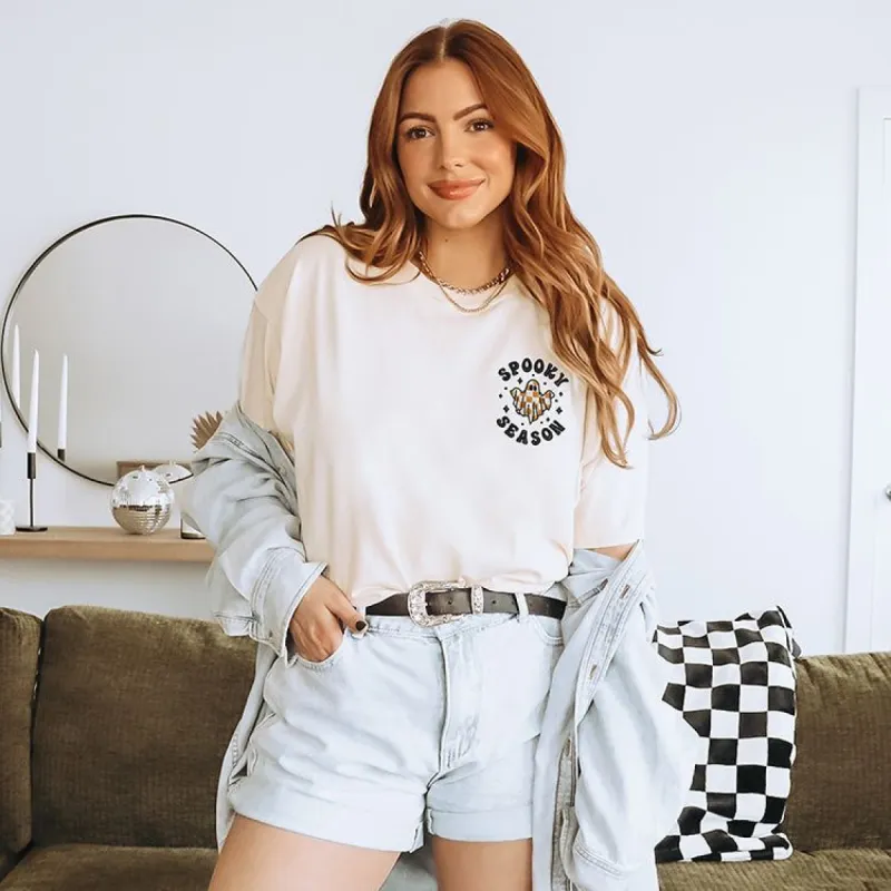 Spooky Season Embroidered Heavyweight Tee - Final Sale sold by Ally and Rae