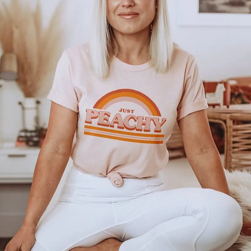 Just Peachy Lightweight Tee sold by Ally and Rae