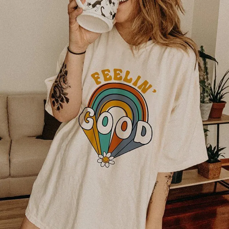 Feelin' Good Lightweight Tee sold by Ally and Rae