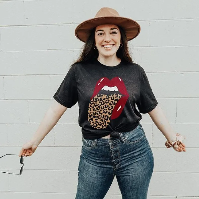 Leopard Rocker Lightweight Tee sold by Ally and Rae