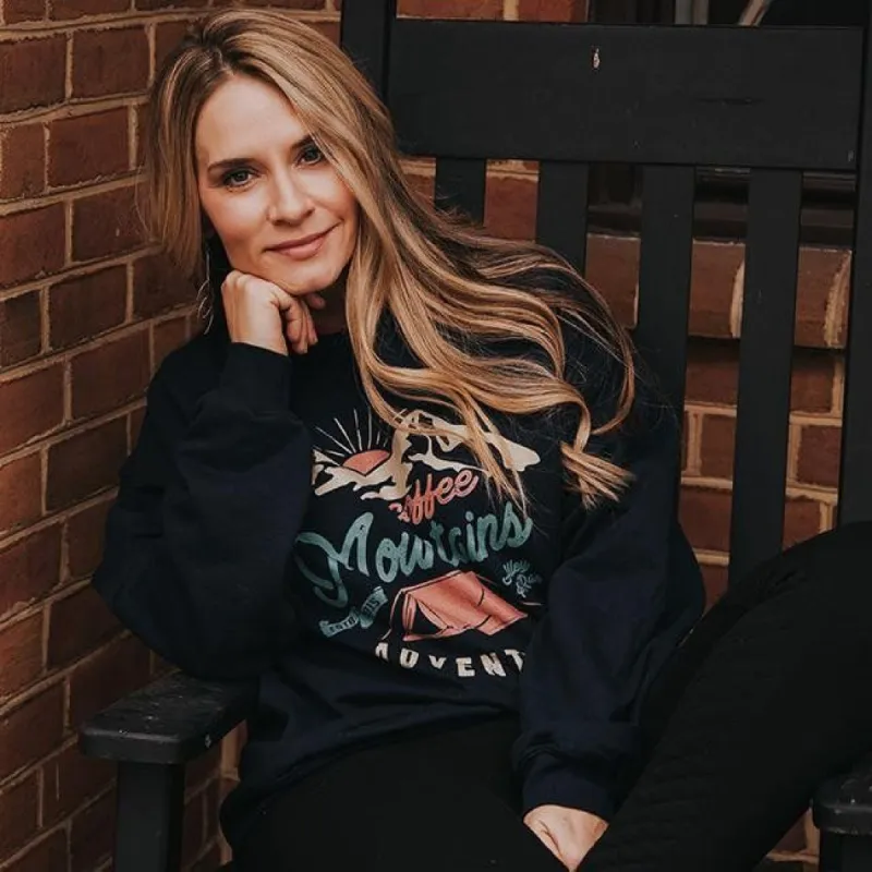 Coffee Mountains Adventure Crewneck Sweatshirt sold by Ally and Rae