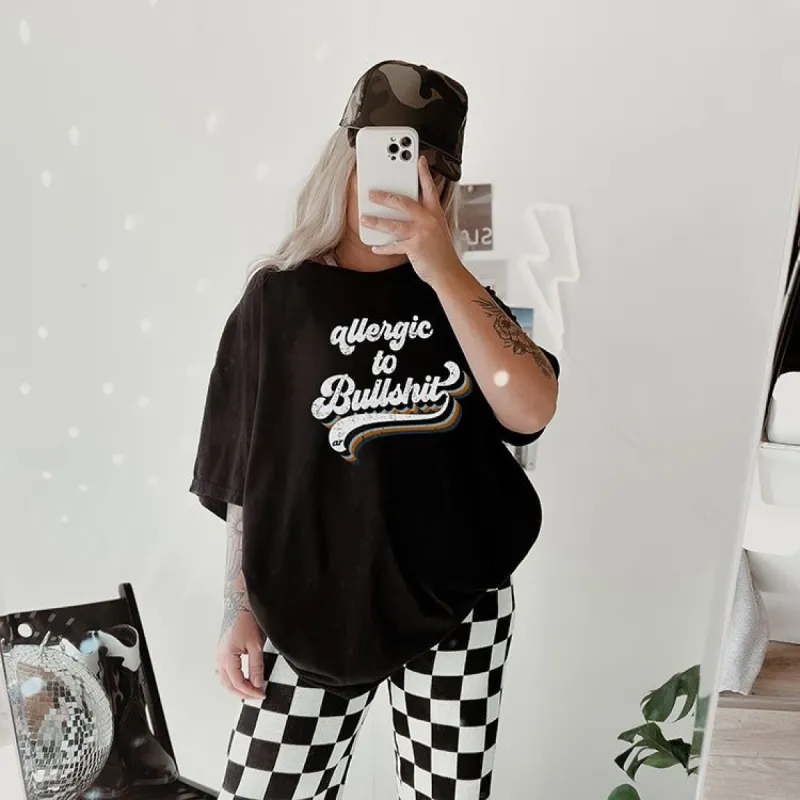 Allergic To Bullshit Retro Graphic Tee Pre-Order sold by Ally and Rae