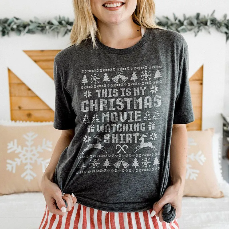 This Is My Christmas Movie Watching Shirt Lightweight Tee Pre-Order sold by Ally and Rae