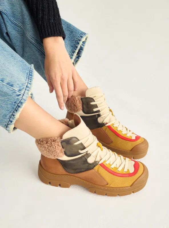 Bottillons en cuir et toile made by Cotelac