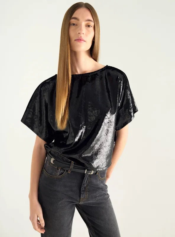 Blouse trapèze en velours fluide made by Cotelac