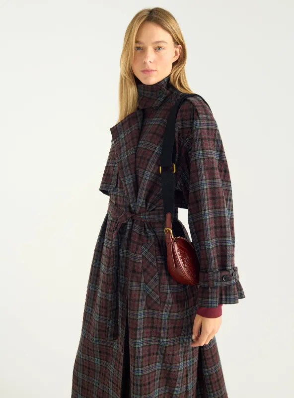Trench à carreaux en laine & coton made by Cotelac