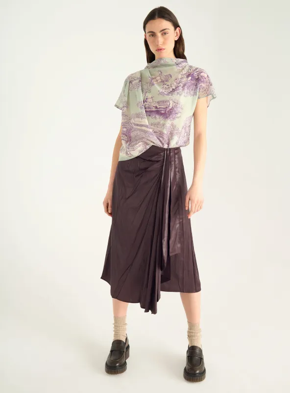 Blouse drapée en voile coton/soie made by Cotelac