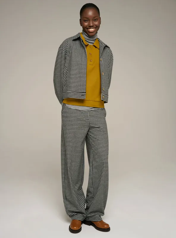Veste oversize col chemise imprimée carreaux made by Cotelac