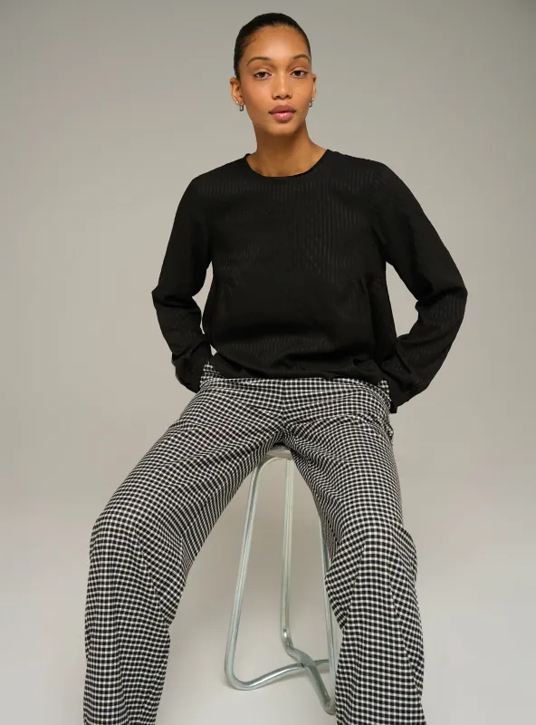 Blouse col rond rayée ton sur ton made by Cotelac