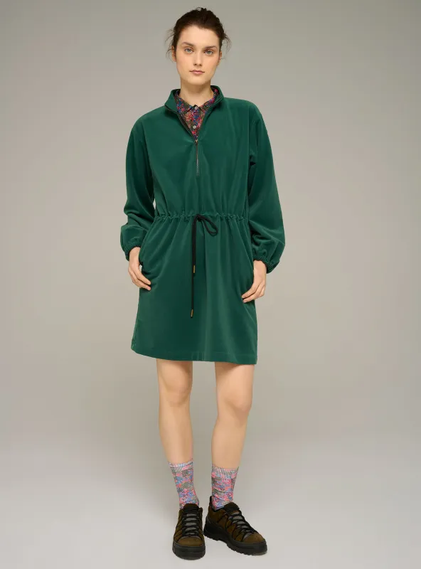 Robe courte manches longues ceinturée taille made by Cotelac