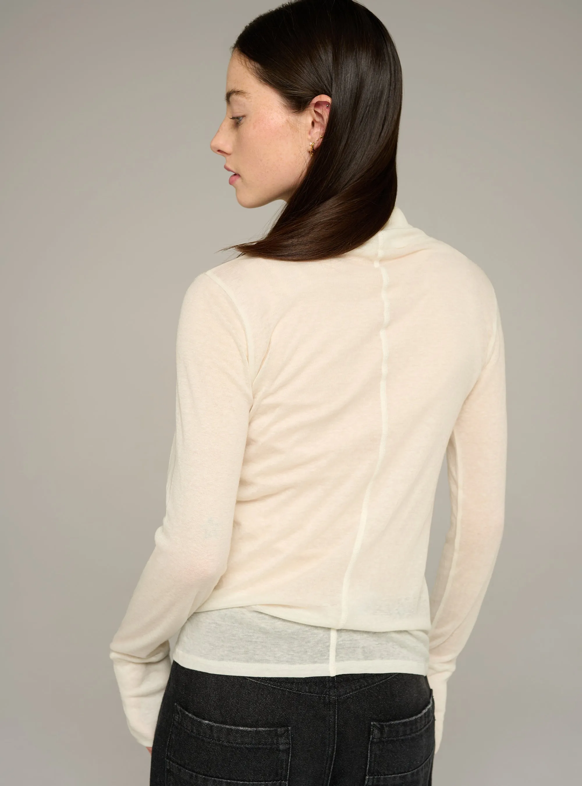 Sous-pull manches longues col roulé ajusté en jersey sold by Cotelac product image thumbnail 3