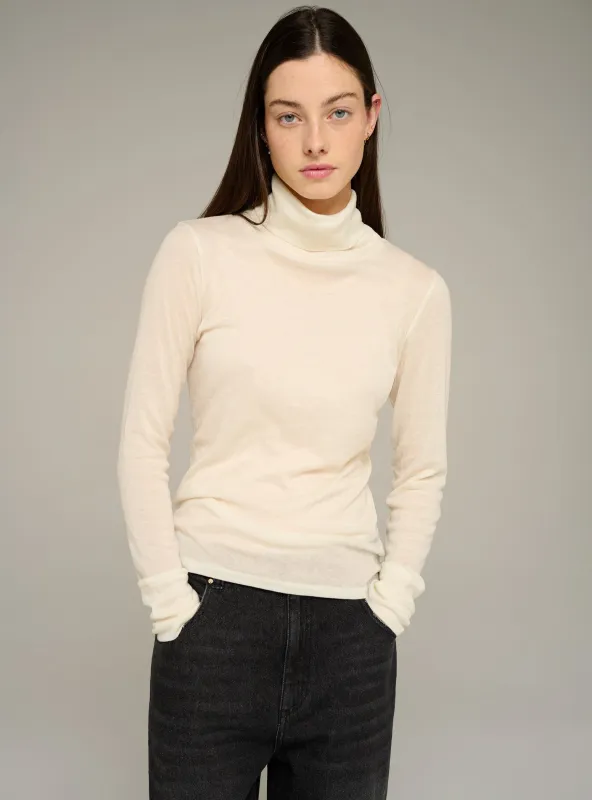 Sous-pull manches longues col roulé ajusté en jersey made by Cotelac