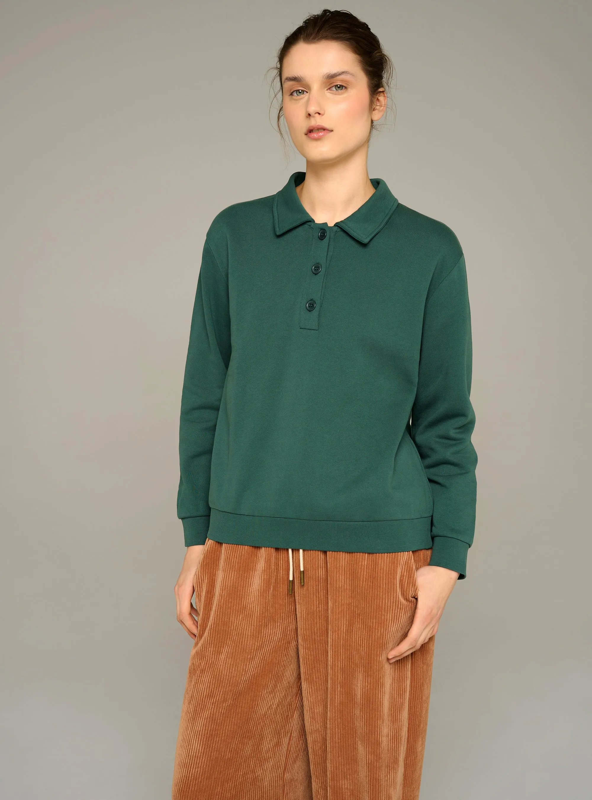 Sweat oversize col polo en coton biologique sold by Cotelac product image thumbnail 2