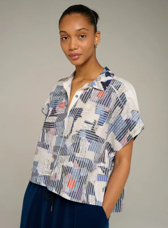 Chemise oversize manches courtes imprimée made by Cotelac