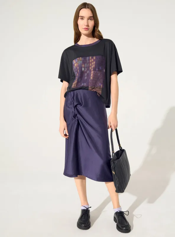 Jupe en satin violet made by Cotelac