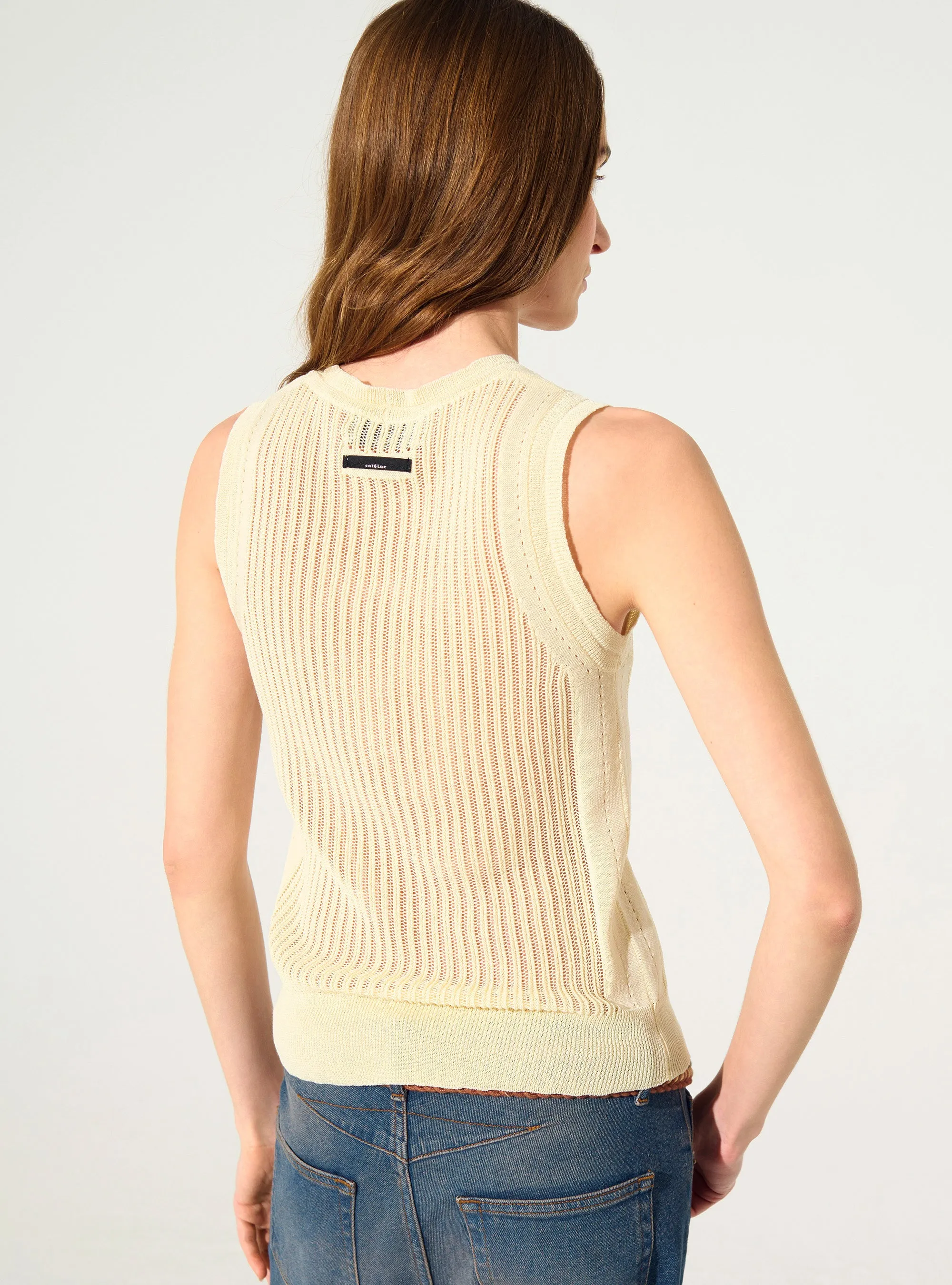 Débardeur en maille écru sold by Cotelac product image thumbnail 3