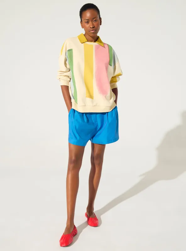 Short en cupro bleu made by Cotelac