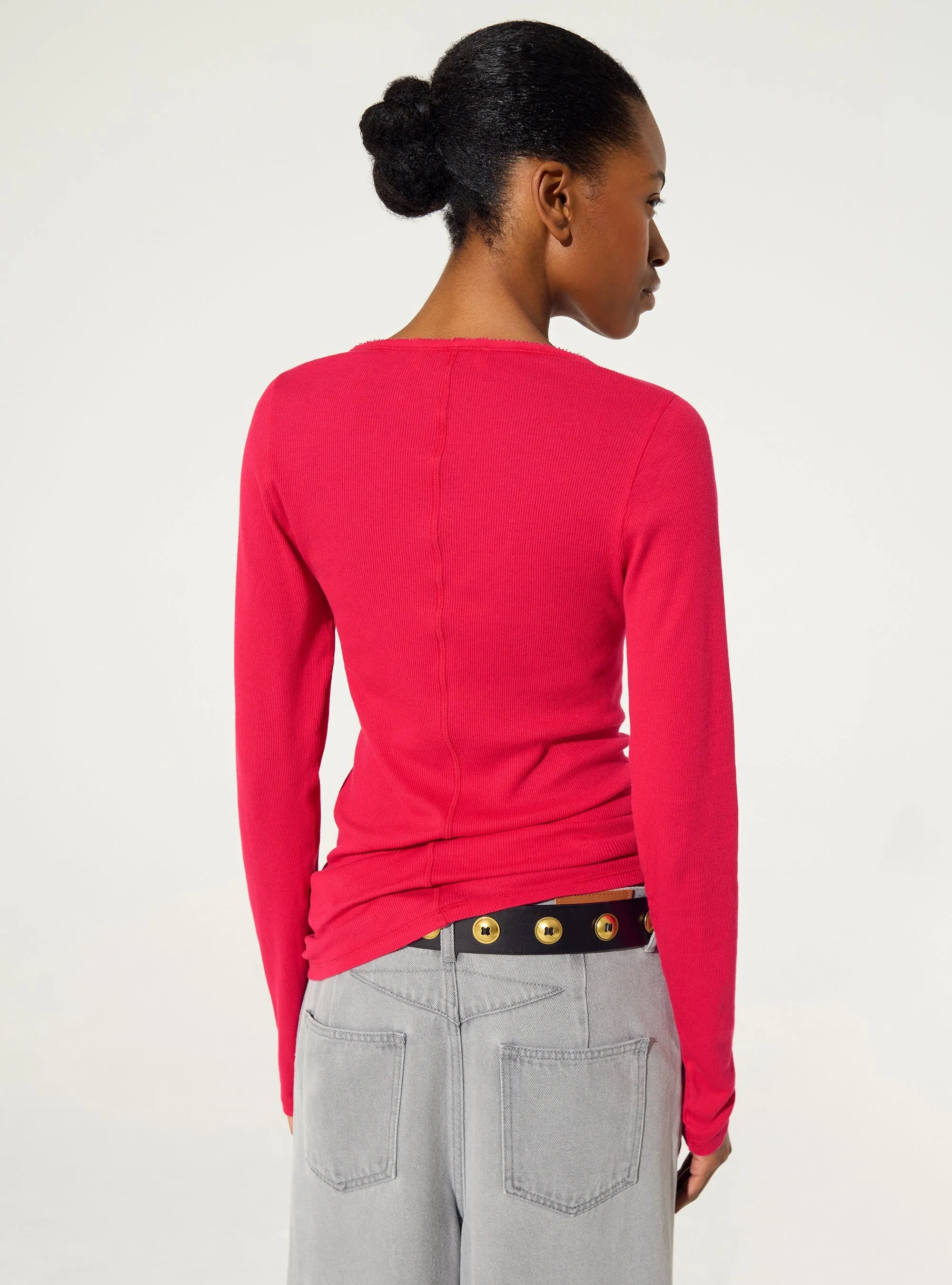 T-shirt en coton biologique rose sold by Cotelac product image thumbnail 3