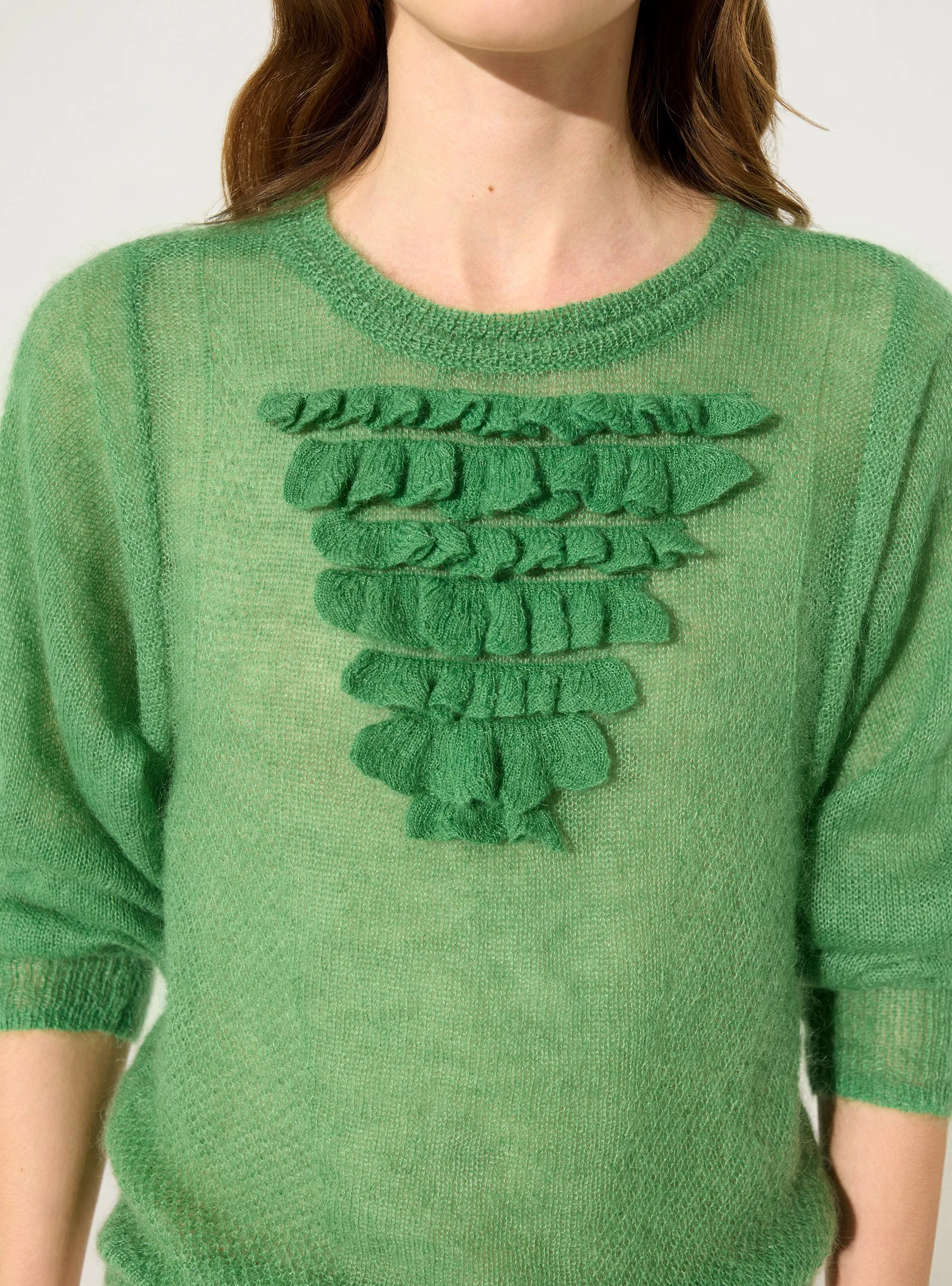 Pull en mohair et laine vert sold by Cotelac product image thumbnail 3