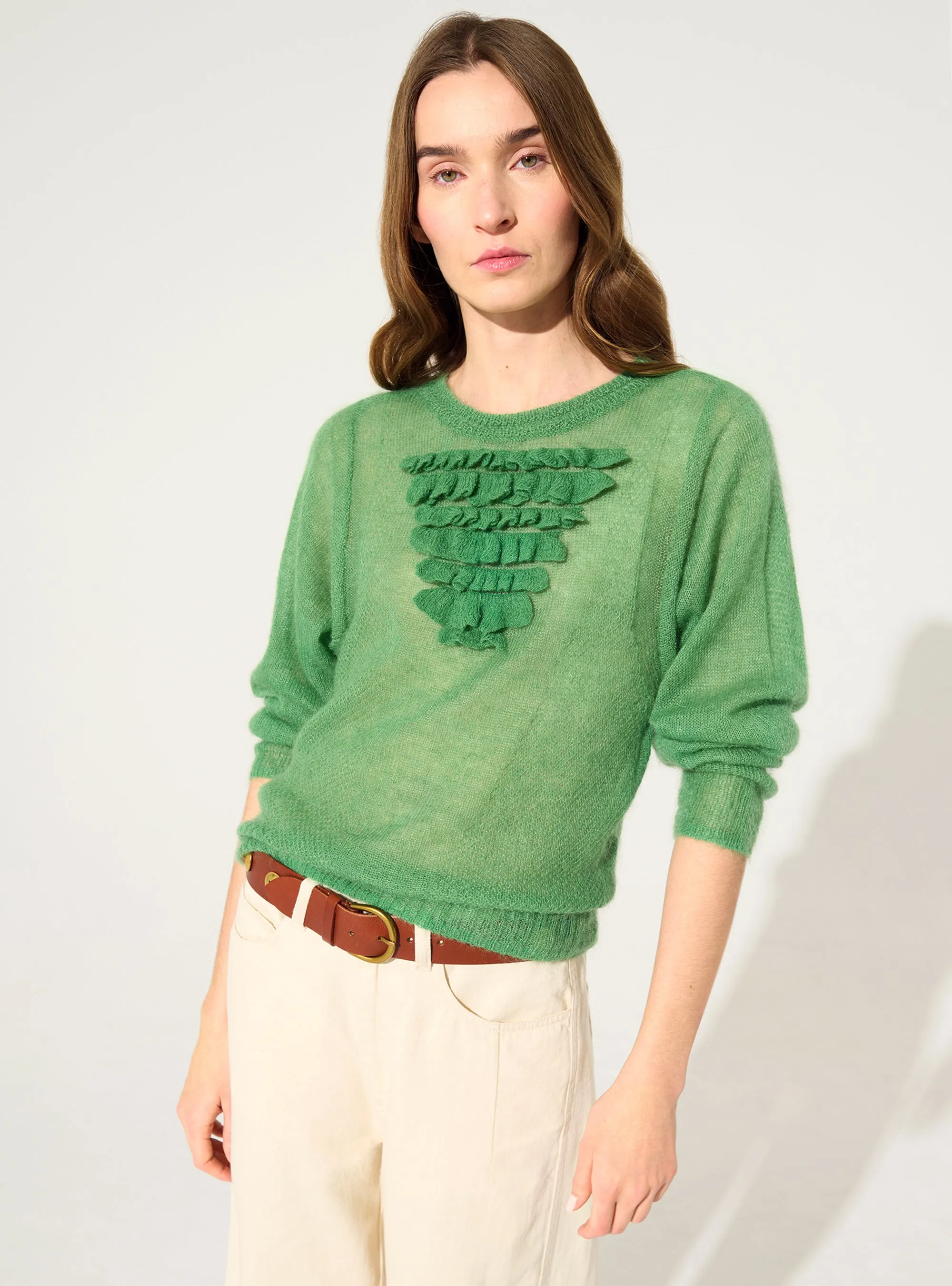 Pull en mohair et laine vert sold by Cotelac product image thumbnail 2