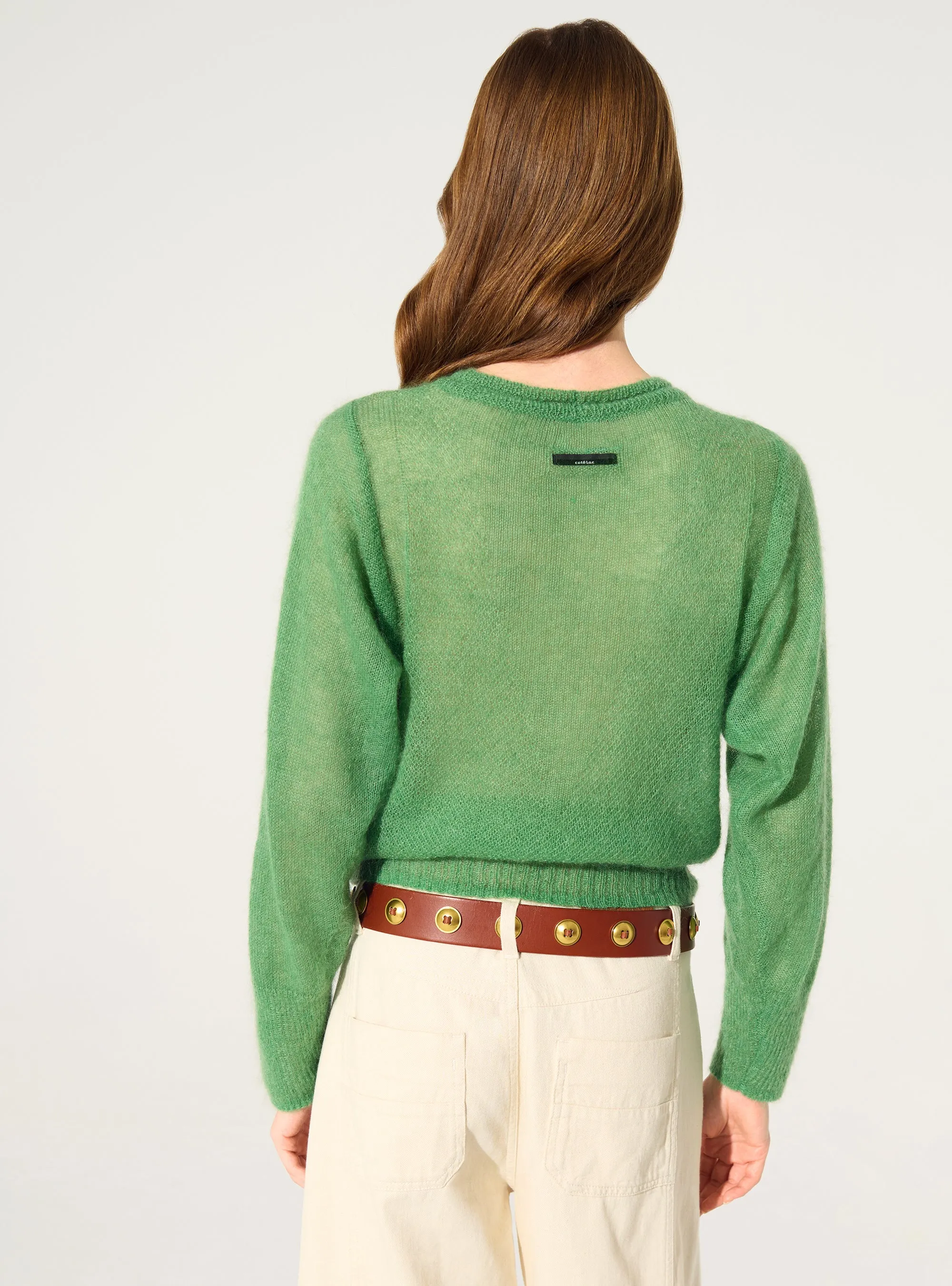 Pull en mohair et laine vert sold by Cotelac product image thumbnail 4