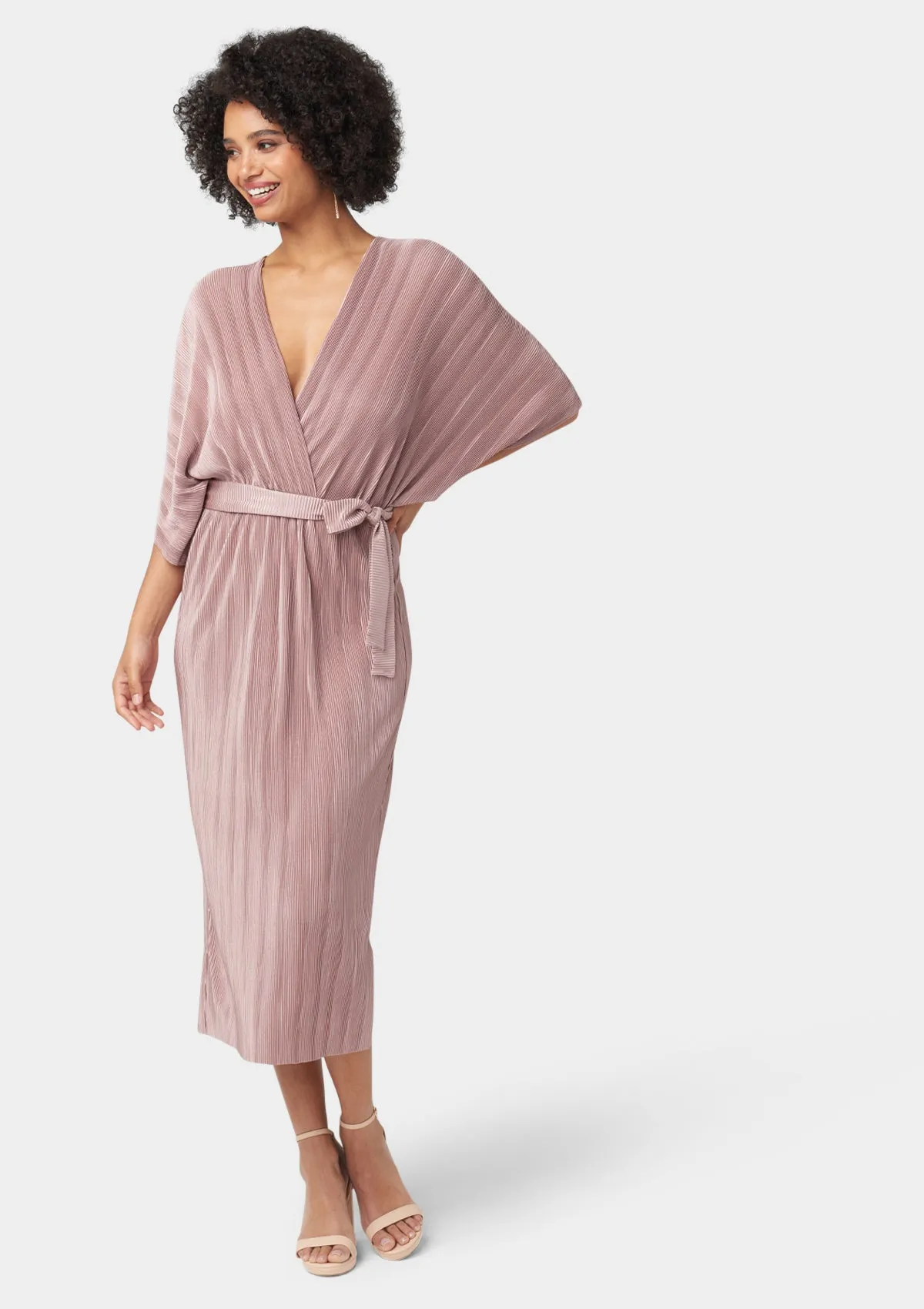 Tall Valerie Pleated Midi Dress sold by Alloy Apparel