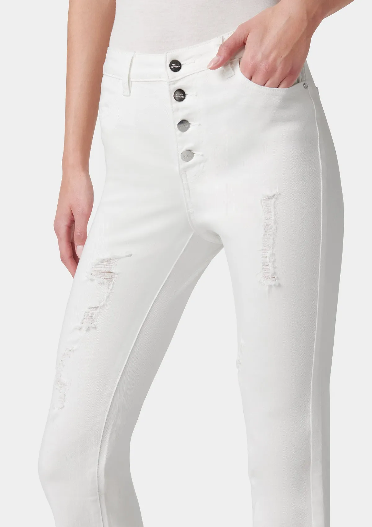 Tall Cindy Distressed Flare Jeans sold by Alloy Apparel product image thumbnail 5