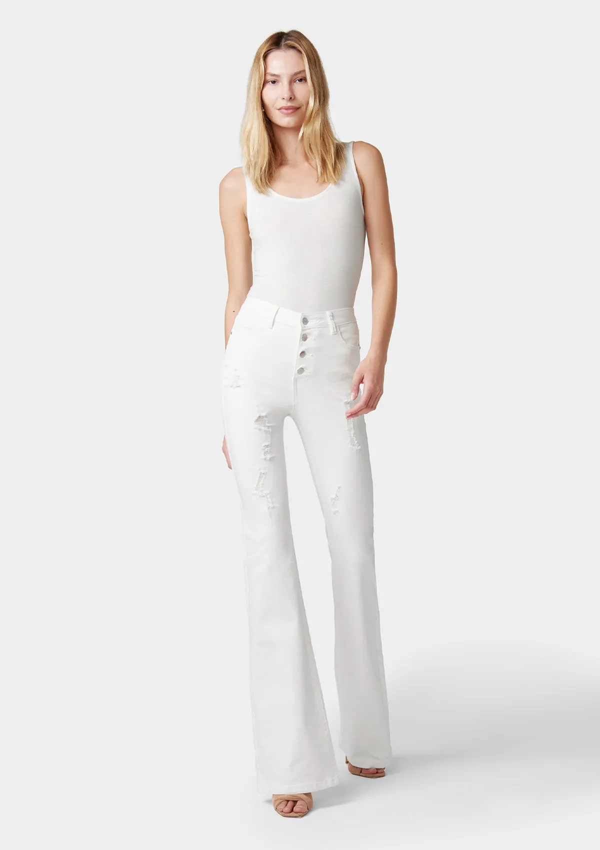 Tall Cindy Distressed Flare Jeans sold by Alloy Apparel